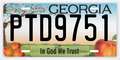 GA license plate PTD9751
