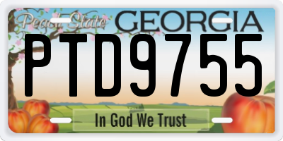 GA license plate PTD9755