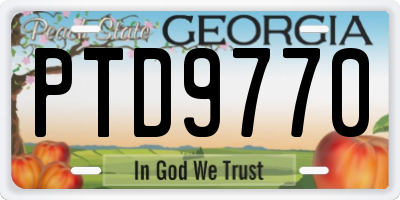 GA license plate PTD9770
