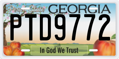 GA license plate PTD9772