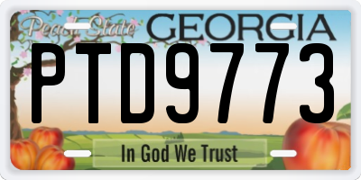 GA license plate PTD9773