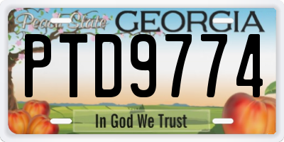 GA license plate PTD9774