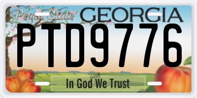 GA license plate PTD9776