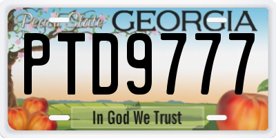 GA license plate PTD9777