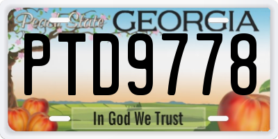 GA license plate PTD9778