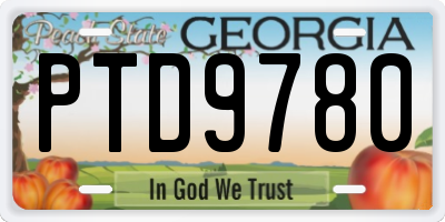GA license plate PTD9780