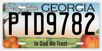 GA license plate PTD9782