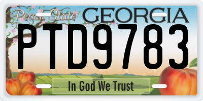 GA license plate PTD9783