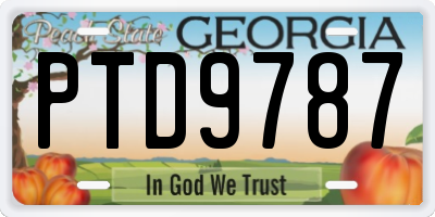 GA license plate PTD9787