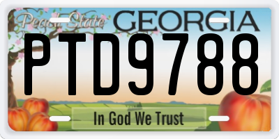 GA license plate PTD9788