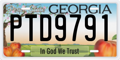 GA license plate PTD9791