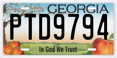 GA license plate PTD9794