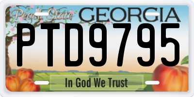 GA license plate PTD9795