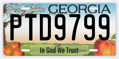GA license plate PTD9799