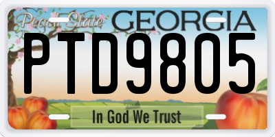GA license plate PTD9805