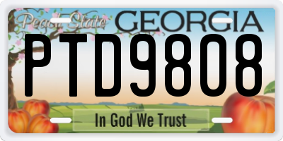 GA license plate PTD9808