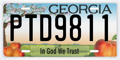 GA license plate PTD9811
