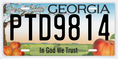 GA license plate PTD9814