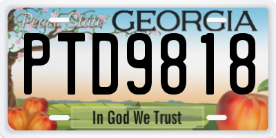 GA license plate PTD9818