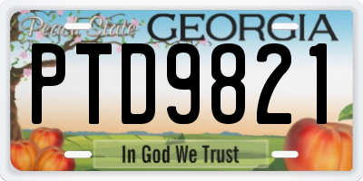 GA license plate PTD9821