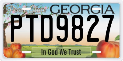 GA license plate PTD9827