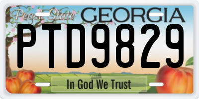 GA license plate PTD9829