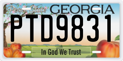GA license plate PTD9831
