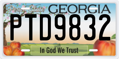 GA license plate PTD9832