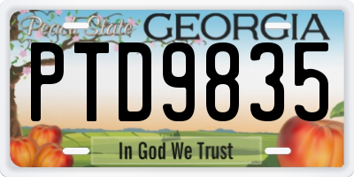 GA license plate PTD9835