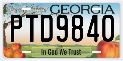 GA license plate PTD9840