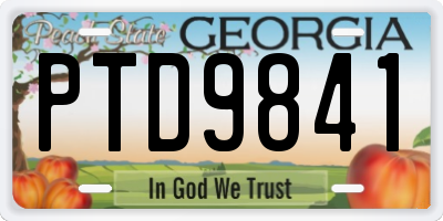 GA license plate PTD9841