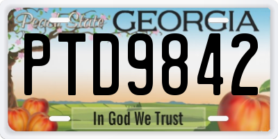 GA license plate PTD9842