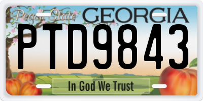 GA license plate PTD9843