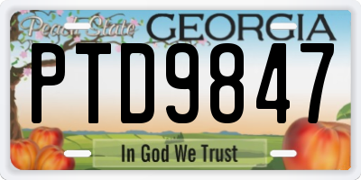 GA license plate PTD9847