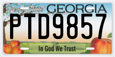 GA license plate PTD9857