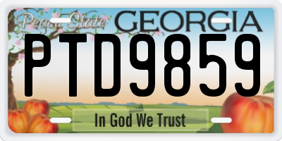 GA license plate PTD9859