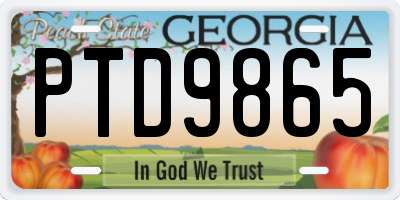 GA license plate PTD9865