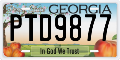 GA license plate PTD9877