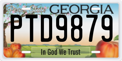 GA license plate PTD9879