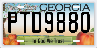 GA license plate PTD9880