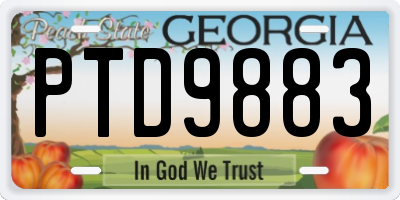 GA license plate PTD9883