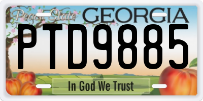 GA license plate PTD9885