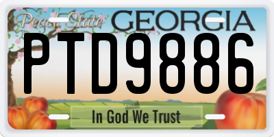 GA license plate PTD9886