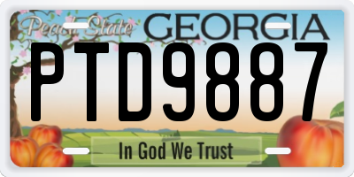 GA license plate PTD9887