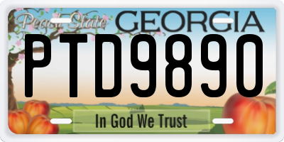 GA license plate PTD9890