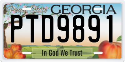 GA license plate PTD9891