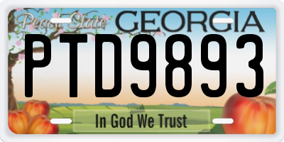 GA license plate PTD9893