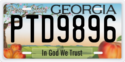 GA license plate PTD9896