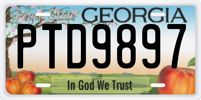 GA license plate PTD9897