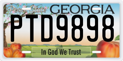 GA license plate PTD9898